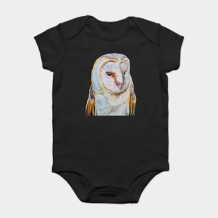 Barn Owl Portrait Painting (no background) Baby Bodysuit